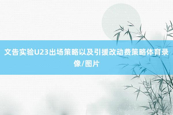 文告实验U23出场策略以及引援改动费策略体育录像/图片